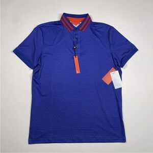 Redvanly Shirt Men’s Medium Blue Red Short Sleeve Performance Golf Polo NEW